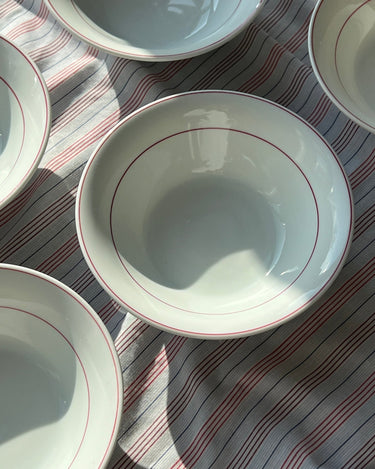 Red stripe cereal bowls - NEROLI