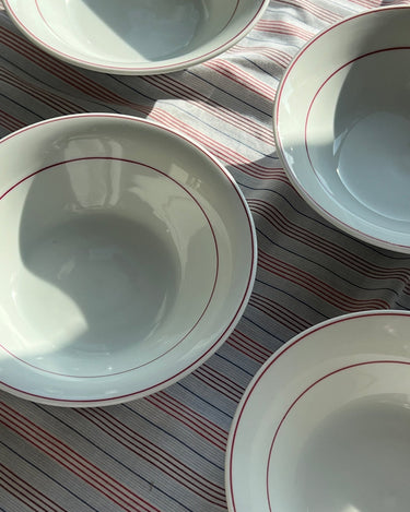 Red stripe cereal bowls - NEROLI