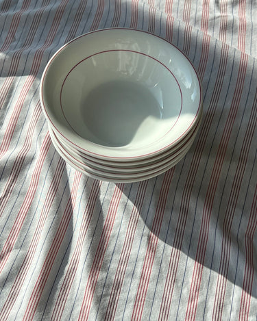 Red stripe cereal bowls - NEROLI