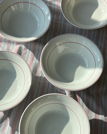 Red stripe cereal bowls - NEROLI