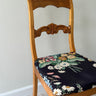 Wooden chair with floral seat - NEROLI